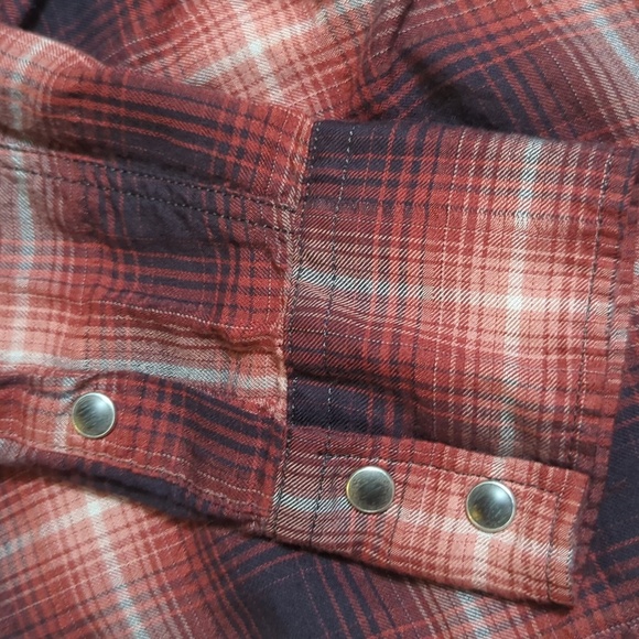 Beams - Japan Basic & Exciting Pearl Snap Western Plaid Button Down Shirt Size L - Picture 3 of 8